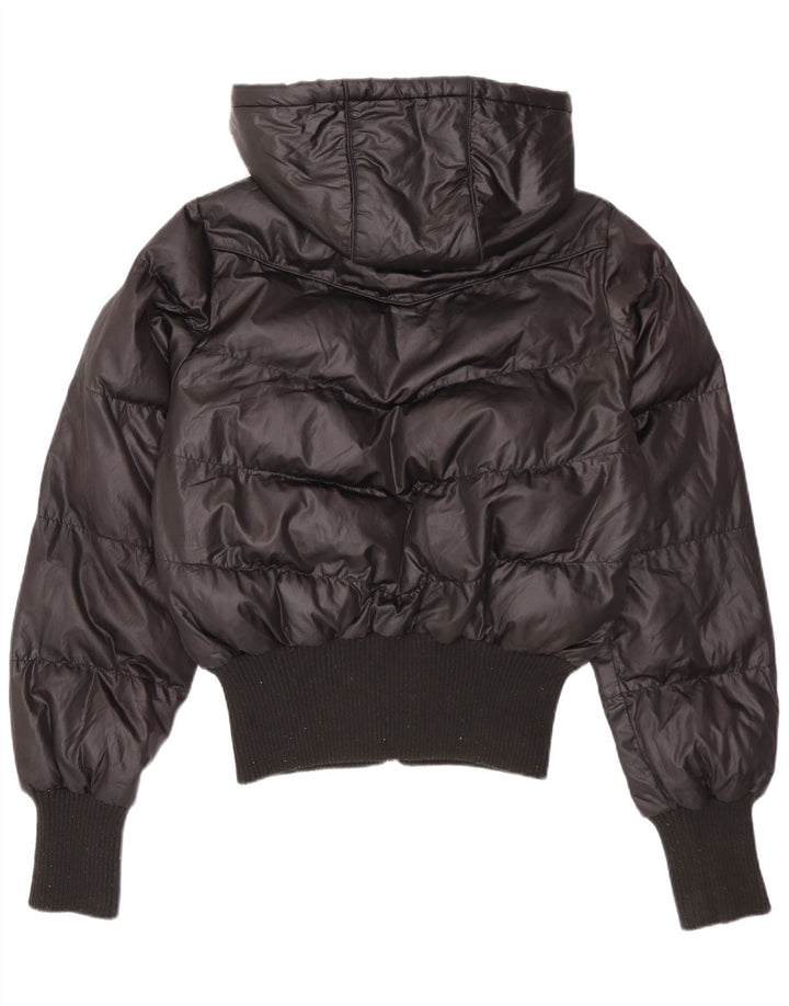 Lee Womens Hooded Oversized Padded Jacket UK 6 XS Black Polyester