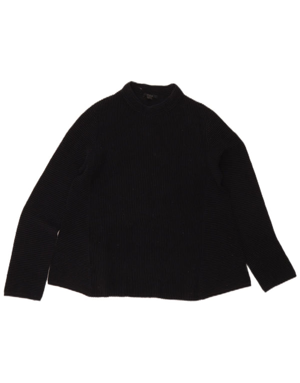 Cos Womens Top Long Sleeve UK 6 XS Navy Blue Cotton