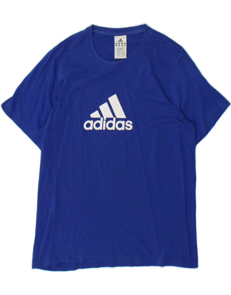 ADIDAS Mens Graphic T-Shirt Top Small Blue Cotton Vintage Adidas and Second-Hand Adidas from Messina Hembry 