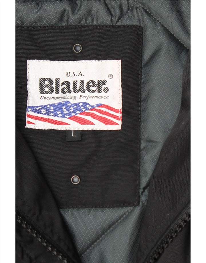 Blauer Mens Padded Military Jacket UK 40 Large Black Nylon