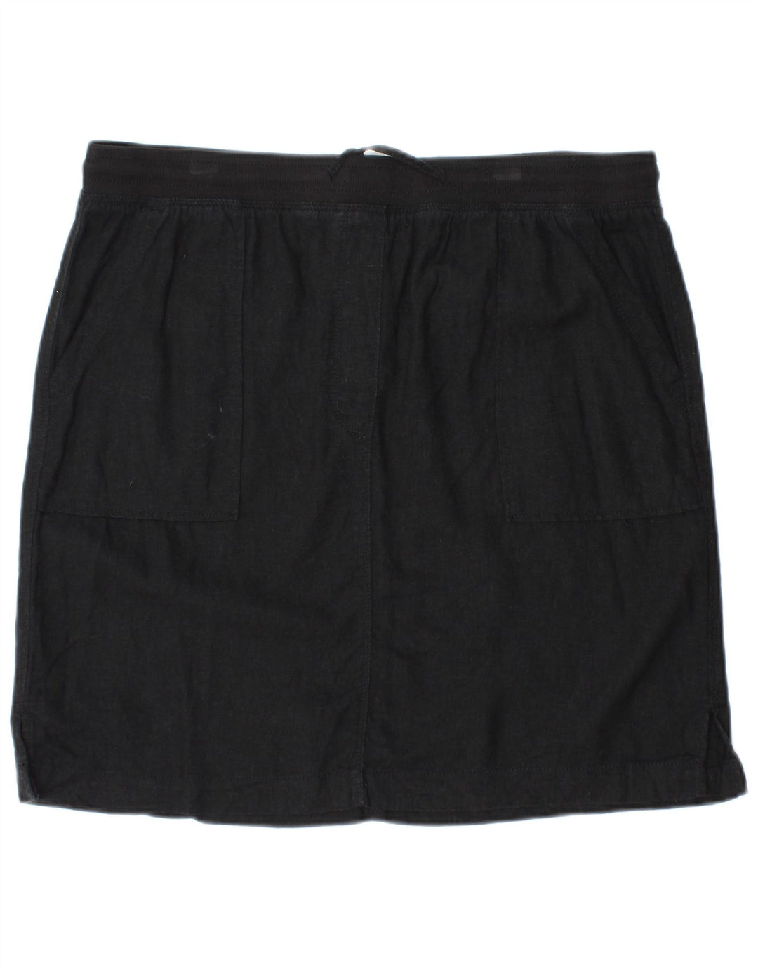 MARKS & SPENCER Womens Mini Skirt UK 16 Large W34  Black Linen