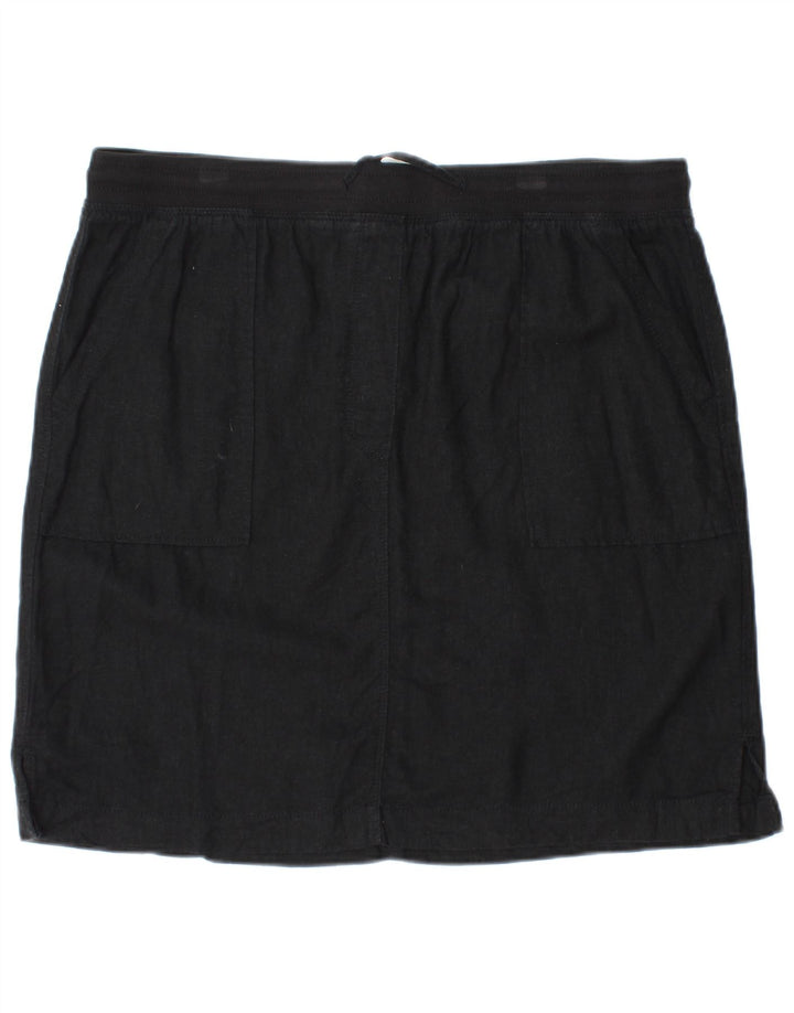 MARKS & SPENCER Womens Mini Skirt UK 16 Large W34  Black Linen
