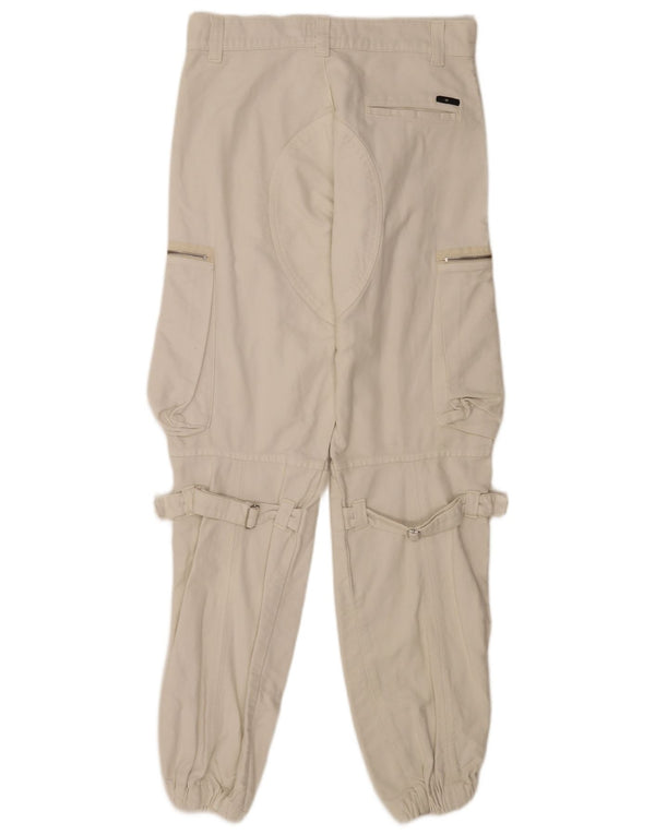 Energie Mens Joggers Cargo Trousers W28 L32 White Cotton