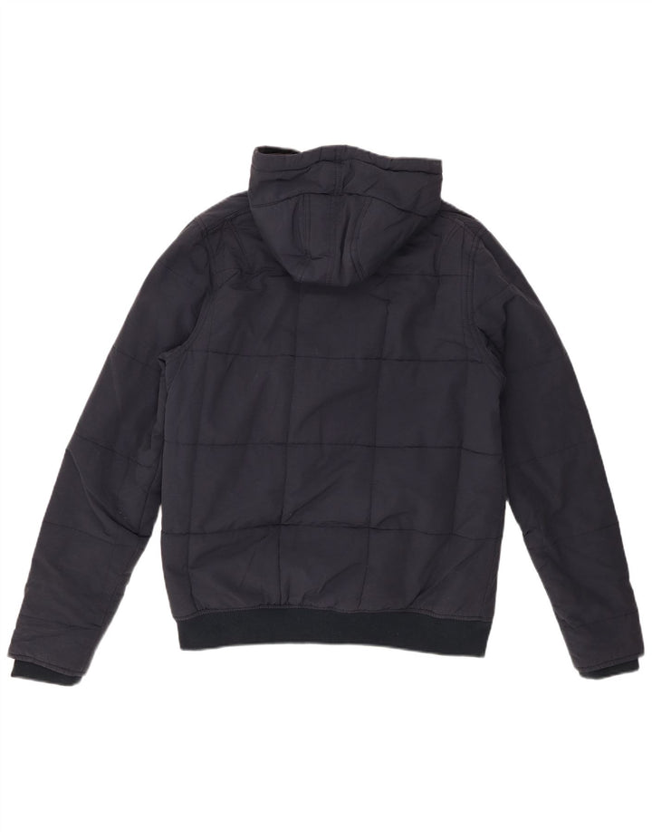 Lyle & Scott Mens Hooded Padded Jacket UK 36 Small Navy Blue Cotton