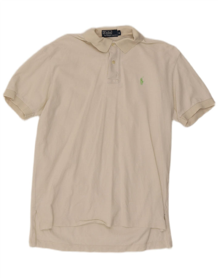 POLO RALPH LAUREN Mens Polo Shirt Medium Off White