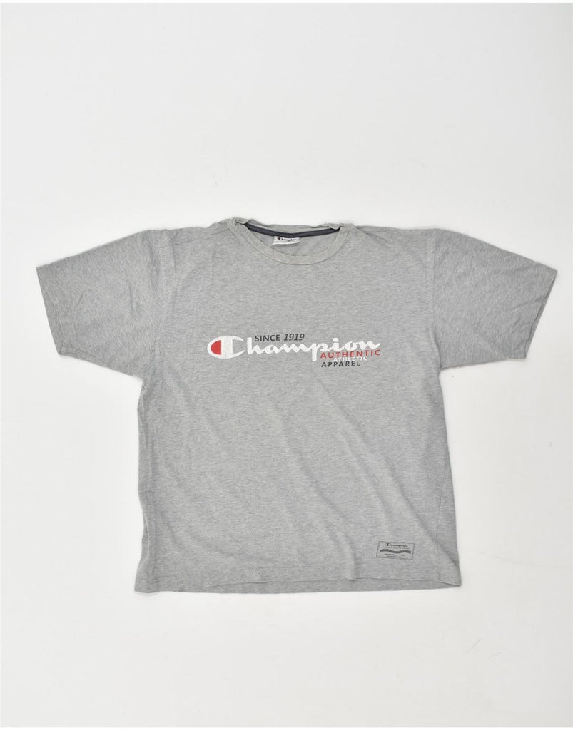 CHAMPION Mens Graphic T-Shirt Top Medium Grey Cotton | Vintage Champion | Thrift | Second-Hand Champion | Used Clothing | Messina Hembry 