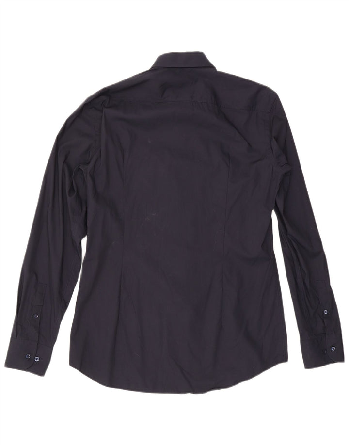 Hugo Boss Mens Slim Fit Shirt Size 39 15 1/2 Medium Navy Blue