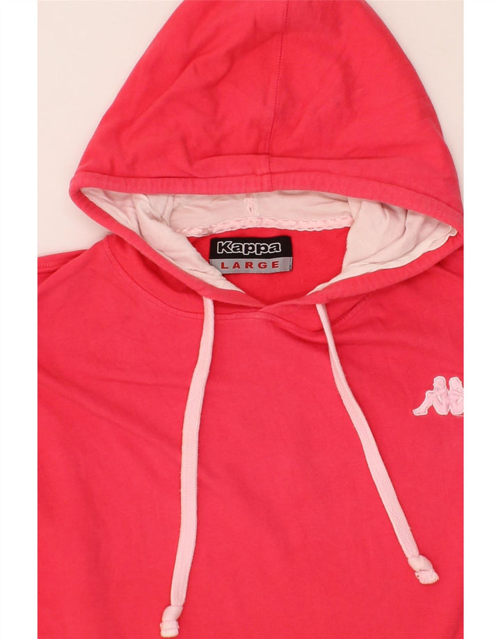KAPPA Womens Hoodie Jumper UK 16 Large Pink Cotton Vintage Kappa and Second-Hand Kappa from Messina Hembry 