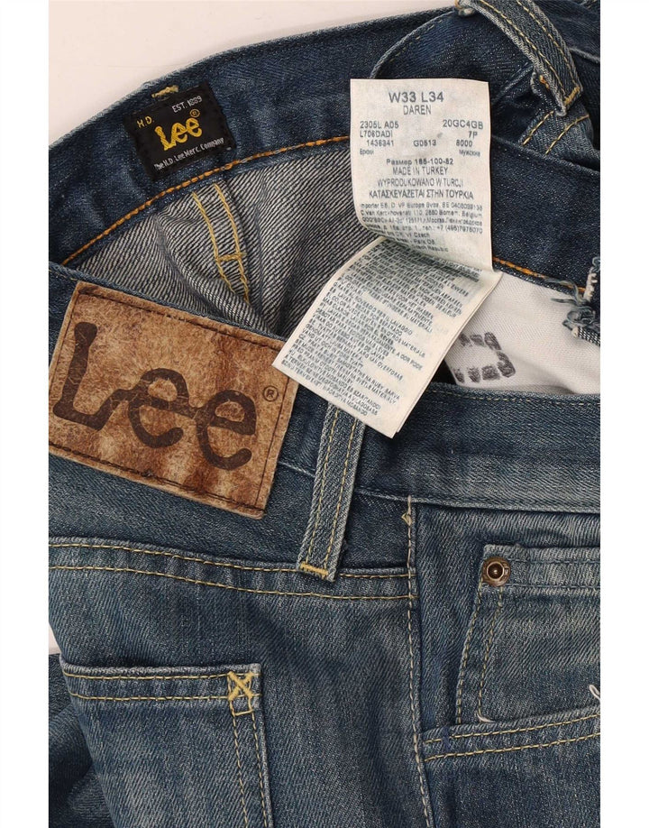 Lee Mens Daren Straight Jeans W33 L26 Blue Cotton