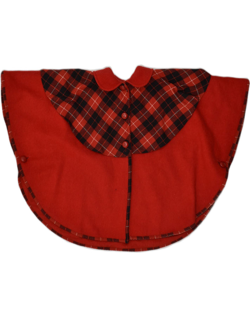 VINTAGE Girls Poncho Coat 12-13 Years Red Check | Vintage Vintage | Thrift | Second-Hand Vintage | Used Clothing | Messina Hembry 