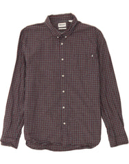 TIMBERLAND Mens Slim Fit Shirt 2XL Red Check Cotton