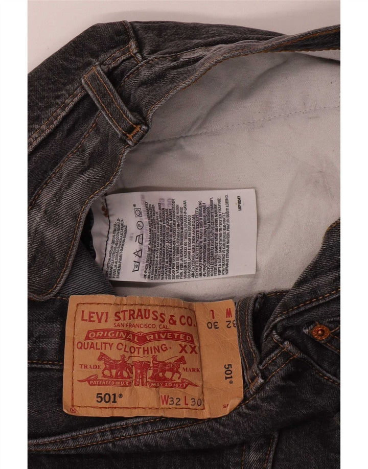 Levi's Mens 501 Straight Jeans W32 L30 Grey Cotton