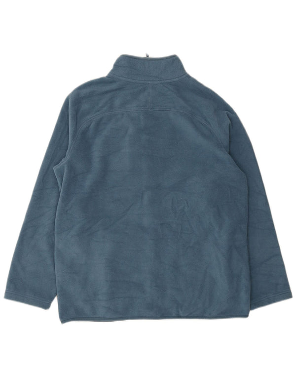 Marks & Spencer Mens Fleece Jacket UK 38 Medium Blue Polyester