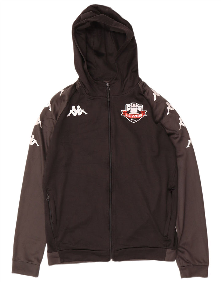 Kappa Mens Lewes Graphic Tracksuit Top Jacket Medium Black Colourblock