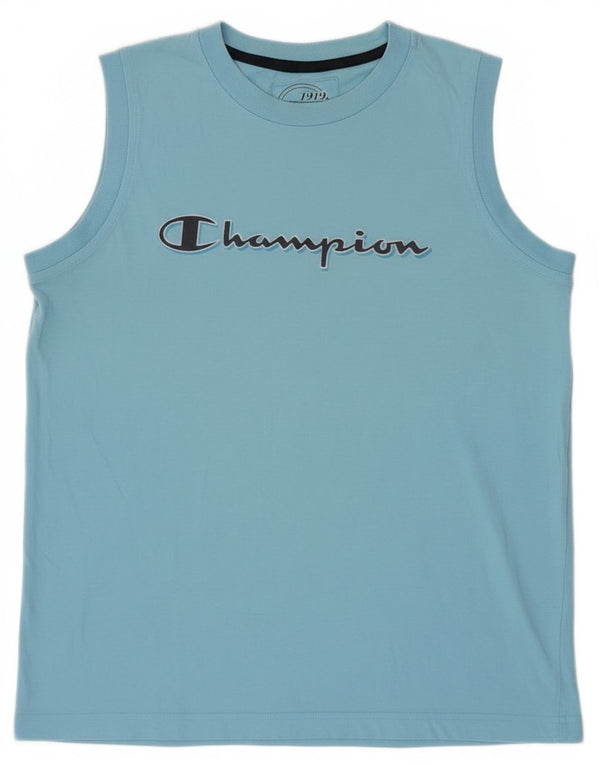 Champion Boys Graphic Vest Top 13-14 Years XL Blue Cotton