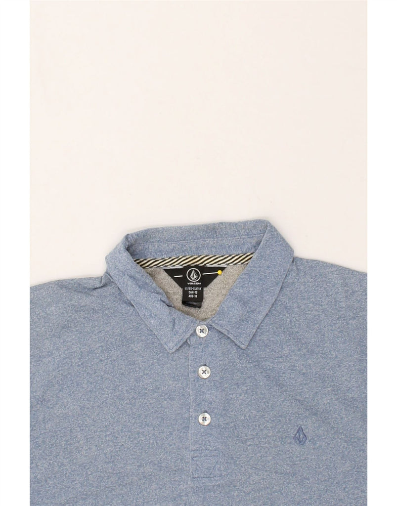 VOLCOM Boys Polo Shirt 13-14 Years XL Blue Flecked | Vintage Volcom | Thrift | Second-Hand Volcom | Used Clothing | Messina Hembry 