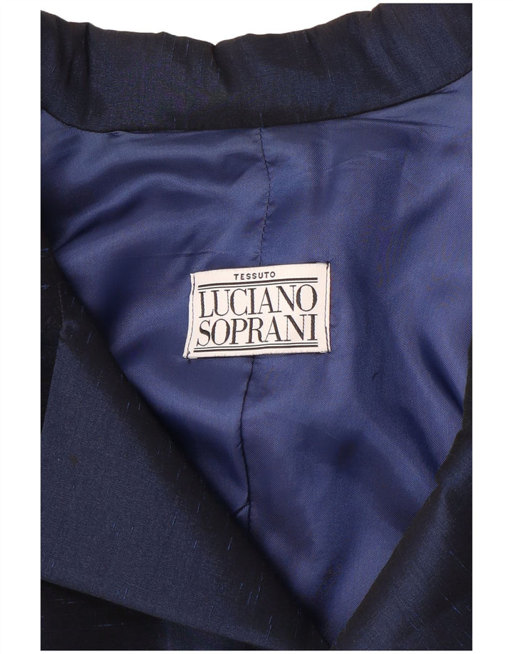 LUCIANO SOPRANI Womens 4 Button Blazer Jacket UK 16 Large Navy Blue