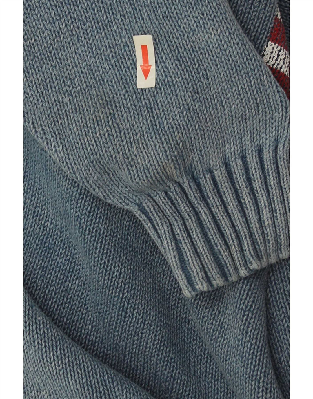 Woolrich Mens Graphic Crew Neck Jumper Sweater XL Blue Cotton