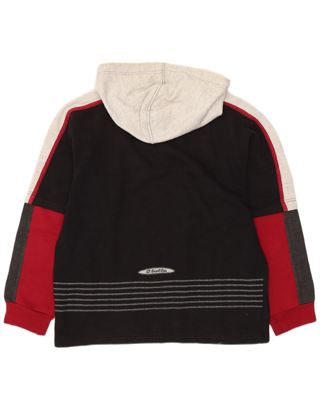 Lotto Mens Hoodie Jumper UK 38/40 Medium Black Colourblock Polyester