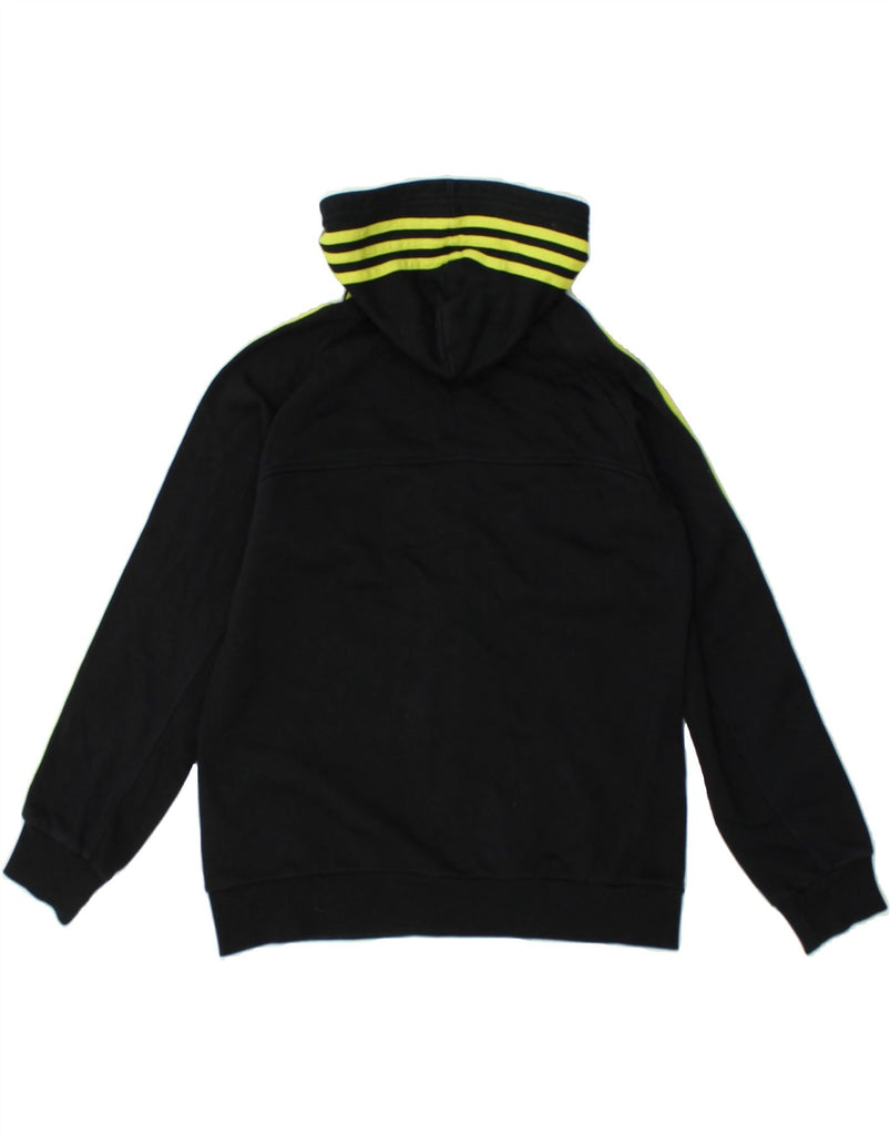ADIDAS Boys Zip Hoodie Sweater 13-14 Years Black Cotton | Vintage Adidas | Thrift | Second-Hand Adidas | Used Clothing | Messina Hembry 