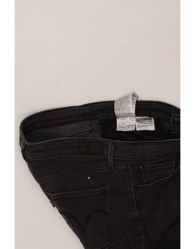 LEVI'S Womens Mid Rise Skinny Jeans US 12 Large W31 L30 Black Polyester Vintage Levi's and Second-Hand Levi's from Messina Hembry 