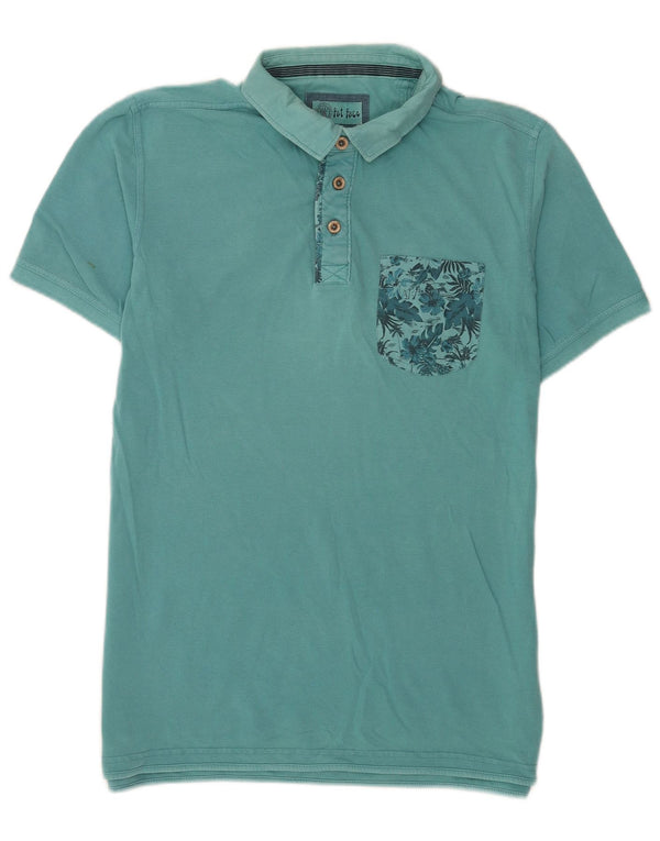 Fat Face Mens Short Sleeve Regular Fit Polo Shirt Large Green Floral Cotton
