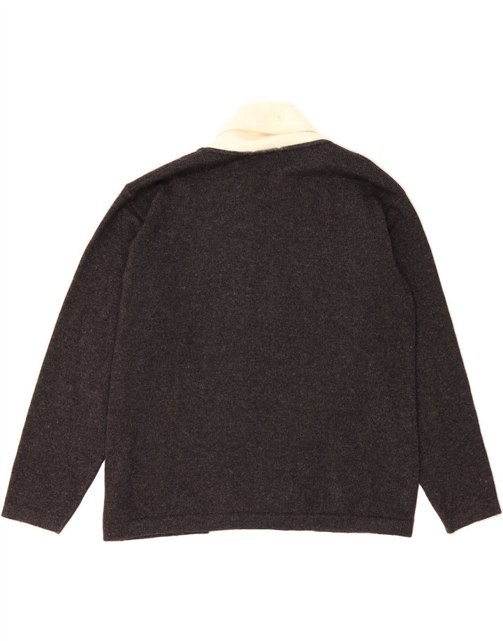 VINTAGE Womens Open Cardigan Sweater IT 48 XL Grey Wool Vintage Vintage and Second-Hand Vintage from Messina Hembry 