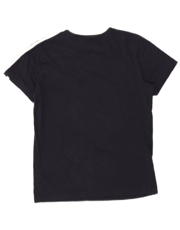 Adidas Womens T-Shirt Top UK 8/10 Small Navy Blue Cotton