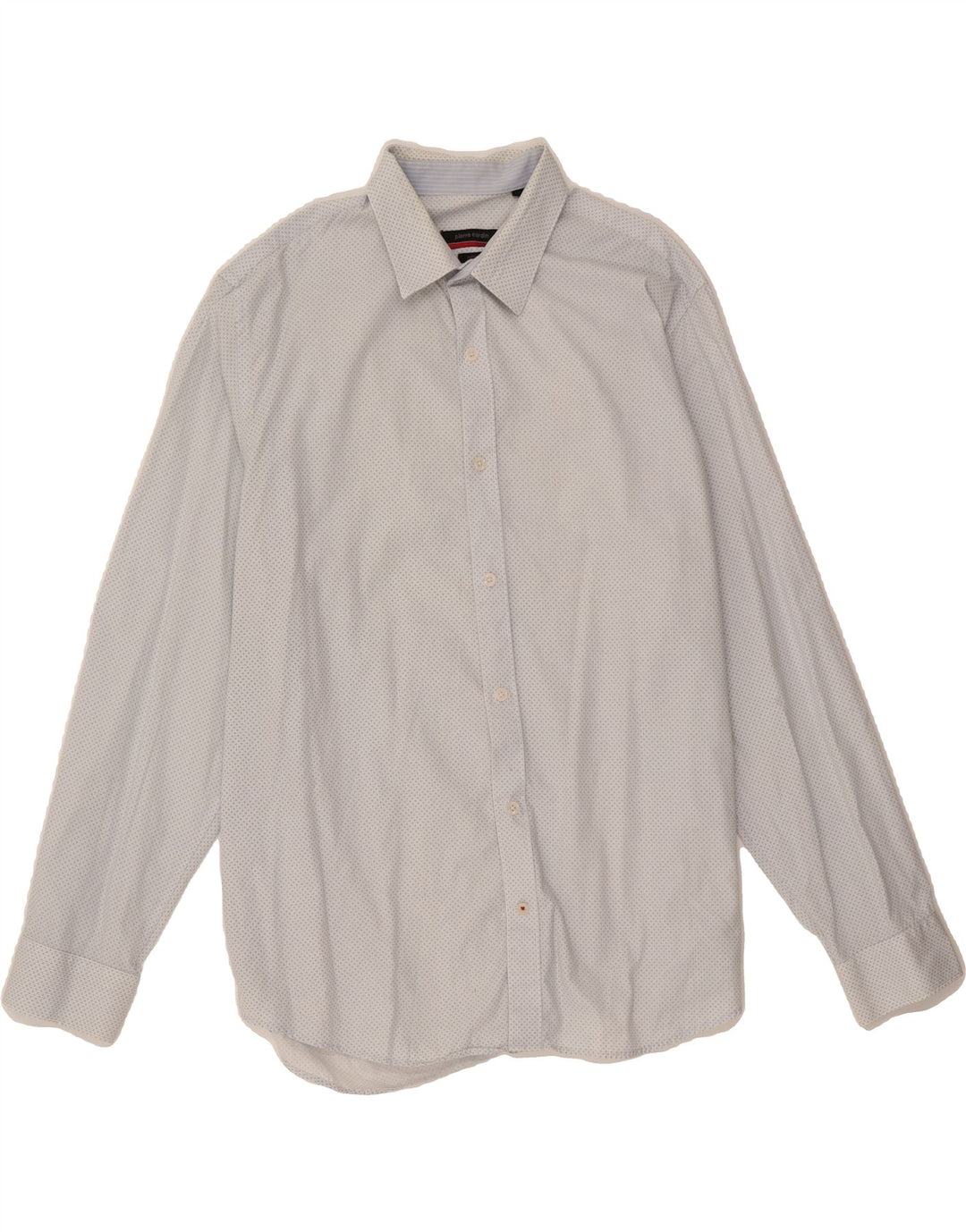 PIERRE CARDIN Mens Abstract Pattern Shirt Size 17 XL Off White Cotton Vintage Pierre Cardin and Second-Hand Pierre Cardin from Messina Hembry 