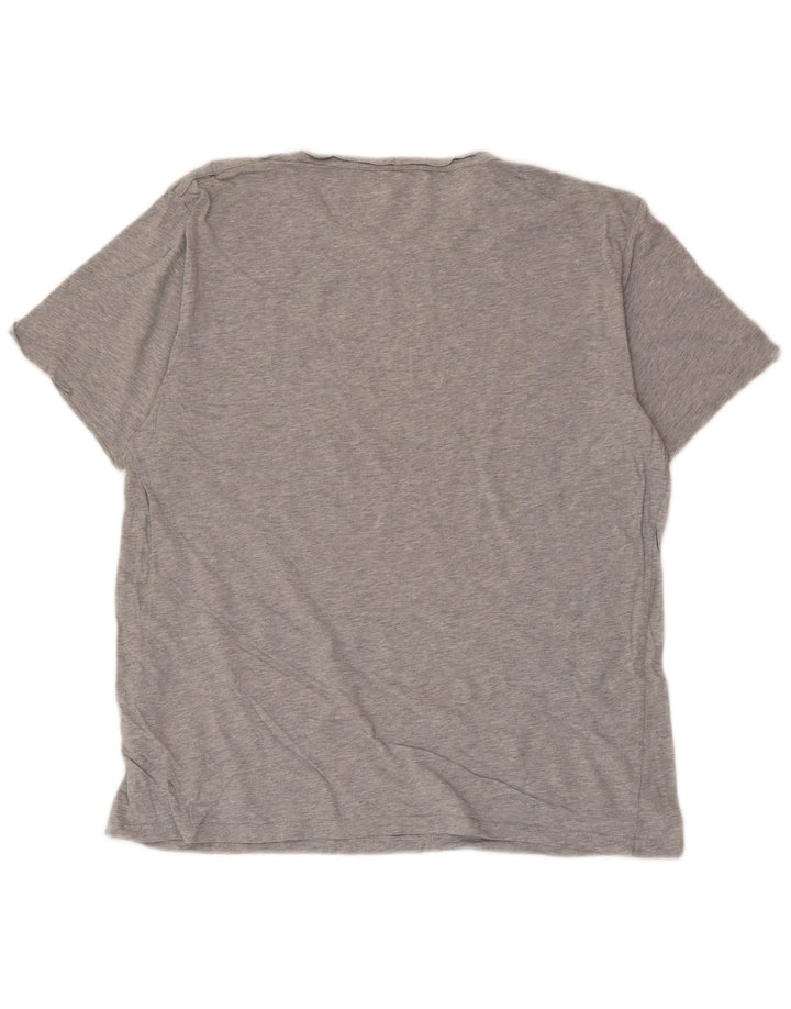 All Saints Mens Slim Fit T-Shirt Top Large Grey Cotton