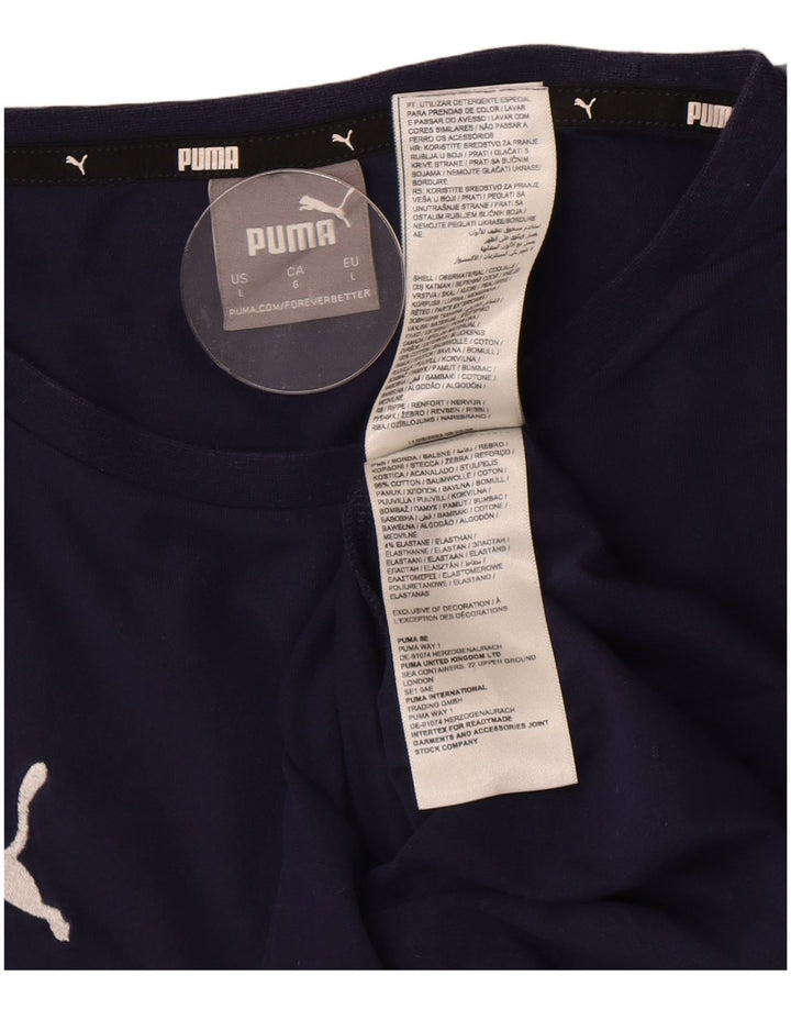 Puma Mens T-Shirt Top Large Navy Blue Cotton