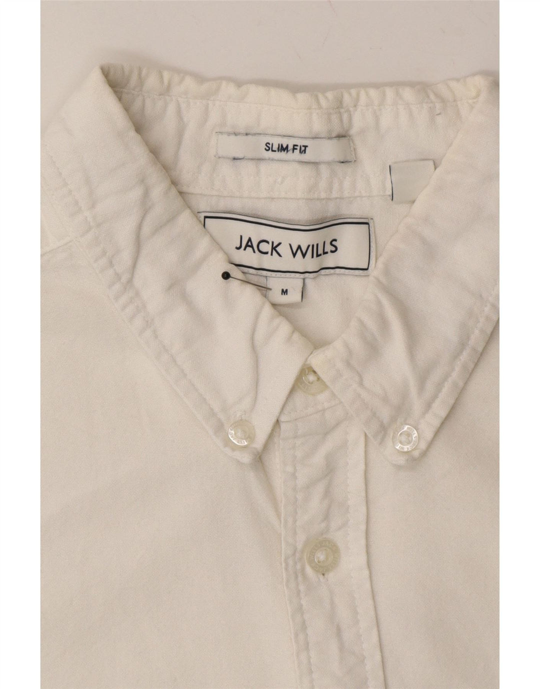 JACK WILLS Mens Slim Fit Shirt Large Off White Cotton Vintage Jack Wills and Second-Hand Jack Wills from Messina Hembry 