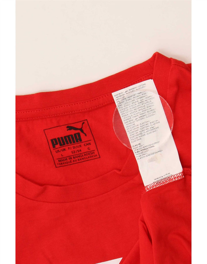 Puma Mens Graphic T-Shirt Top Large Red Cotton