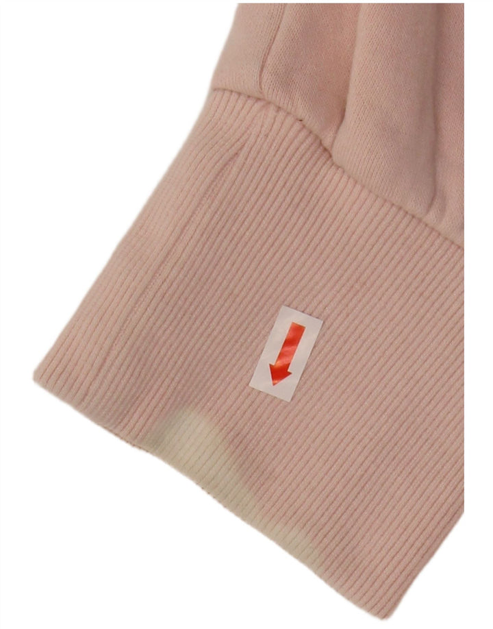 SUPERDRY Womens Graphic Hoodie Jumper UK 16 Large  Pink Cotton