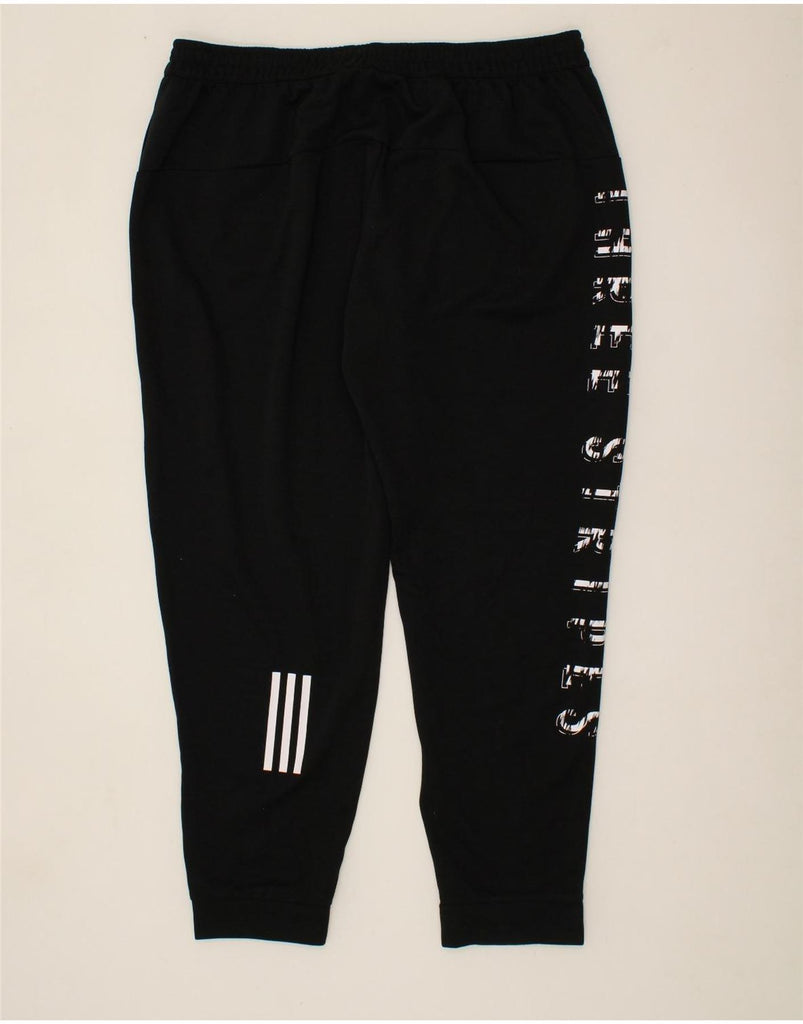 ADIDAS Mens Graphic Tracksuit Trousers Joggers 2XL Black Polyester | Vintage Adidas | Thrift | Second-Hand Adidas | Used Clothing | Messina Hembry 