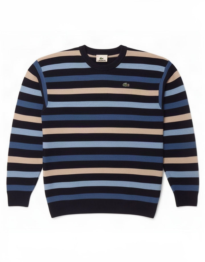 Lacoste Boys Crew Neck Jumper Sweater 11-12 Years Multicoloured Striped
