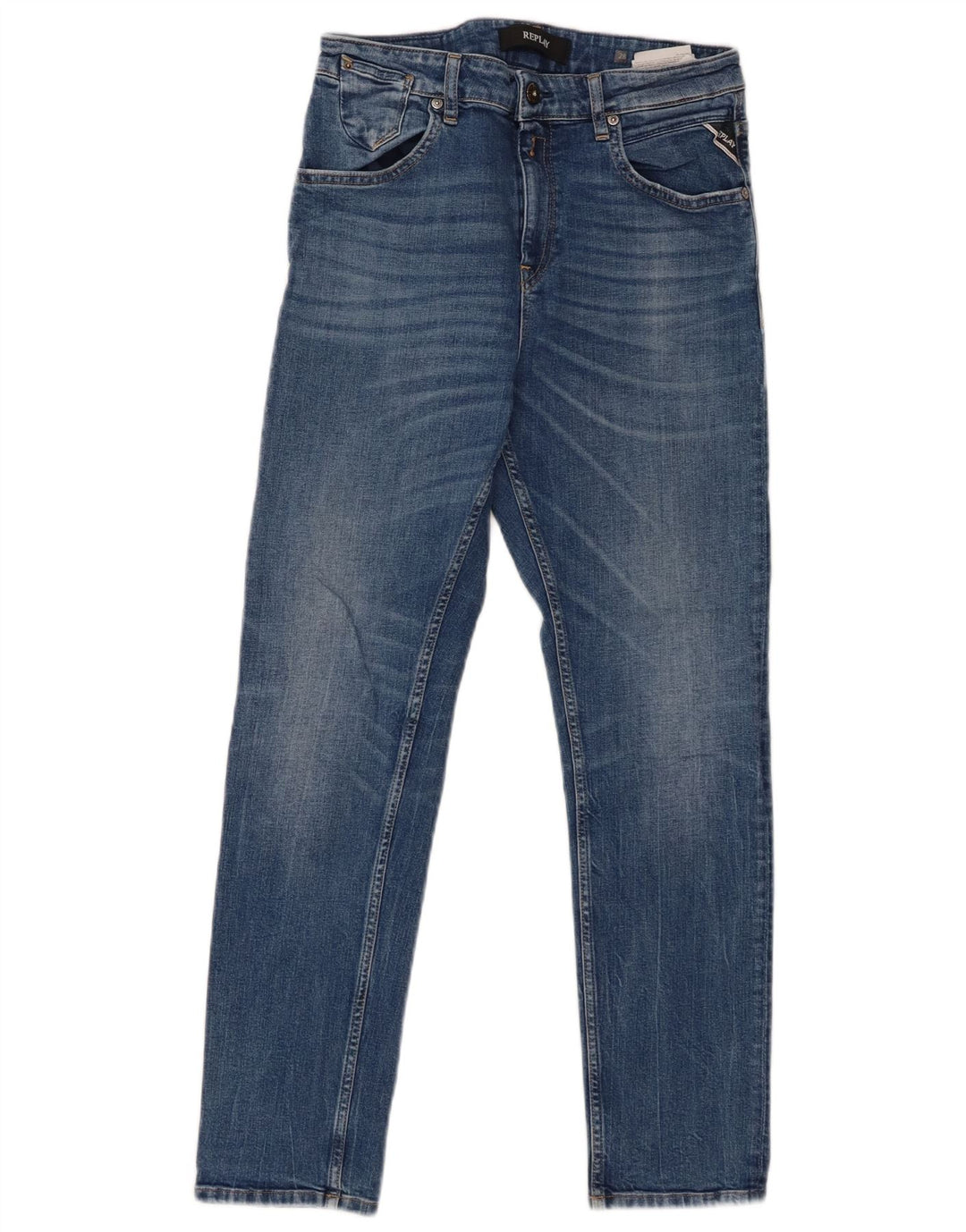 REPLAY Womens Slim Jeans W28 L28 Blue Cotton
