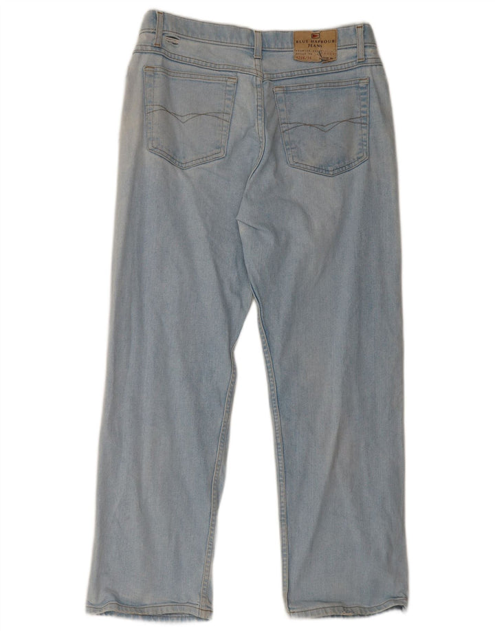 Marks & Spencer Womens Wide Leg Jeans W34 L29 Blue Cotton