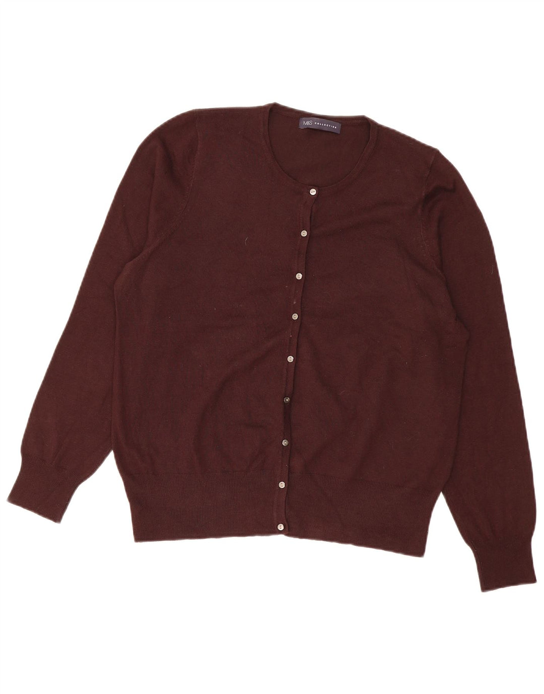 Marks & Spencer Womens Cardigan Sweater UK 16 Large Brown