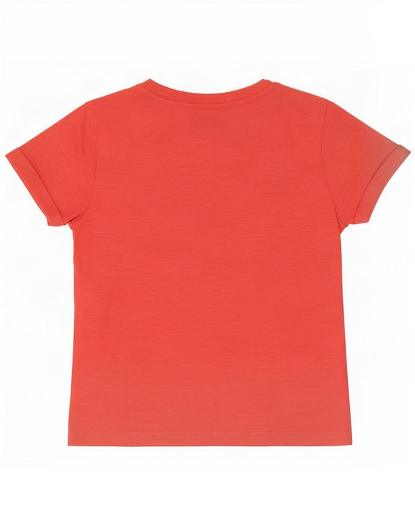 Eddie Bauer Girls T-Shirt Top 7-8 Years Small Red Flecked Cotton