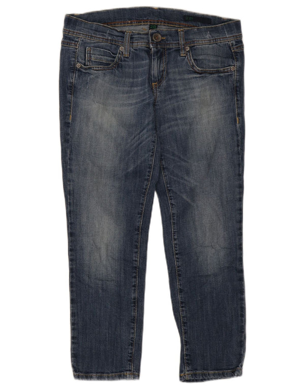 Benetton Womens Low Waist Slim Fit Capri Jeans W28 L22 Blue