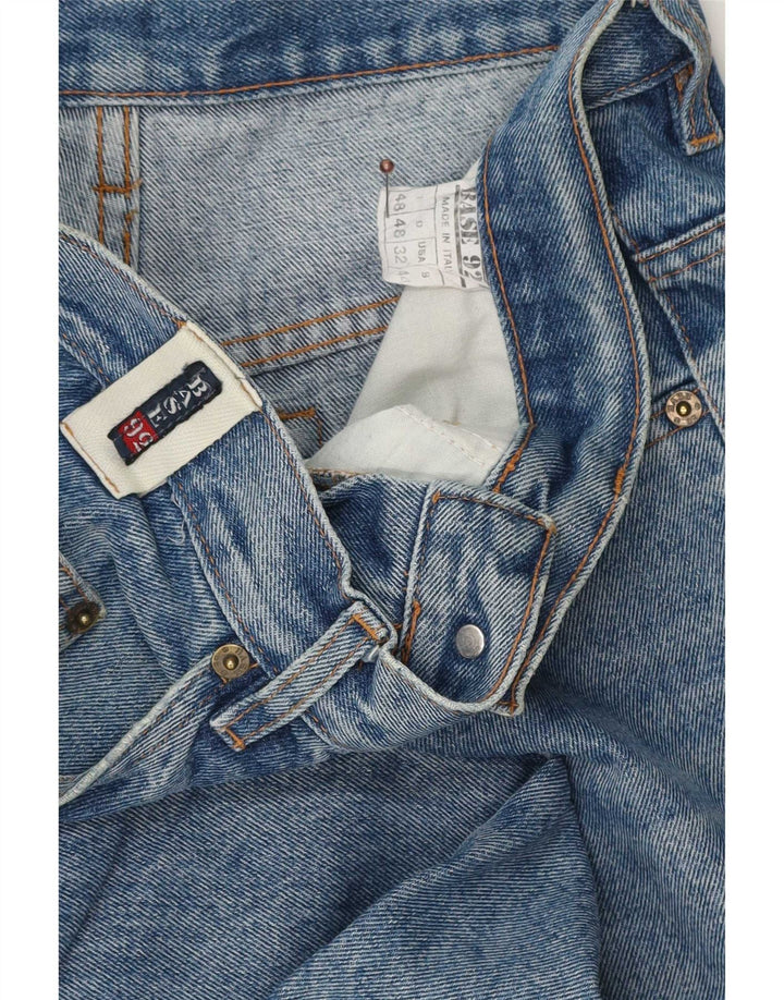 Base 92 Mens Graphic Tapered Jeans IT 48 Medium W32 L34 Blue Cotton