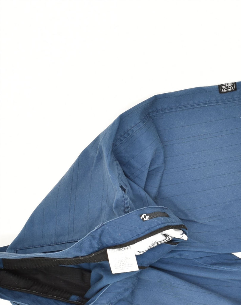 BILLABONG Mens Graphic Chino Shorts W28 Small Blue Pinstripe Cotton | Vintage Billabong | Thrift | Second-Hand Billabong | Used Clothing | Messina Hembry 