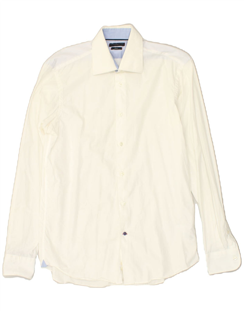 TOMMY HILFIGER Mens Fitted Tailored Fit Shirt Size 15 3/4 40 Medium White | Vintage Tommy Hilfiger | Thrift | Second-Hand Tommy Hilfiger | Used Clothing | Messina Hembry 