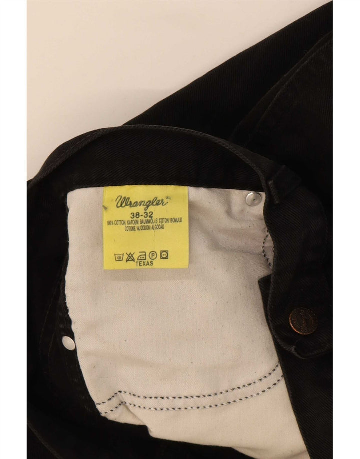 Wrangler Mens Straight Jeans W38 L29 Black Cotton