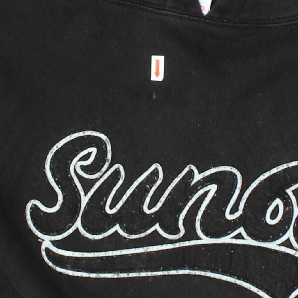 Sun68 Mens Black Spell Out Logo Pullover Hoodie | Designer Hoody VTG | Vintage Messina Hembry | Thrift | Second-Hand Messina Hembry | Used Clothing | Messina Hembry 