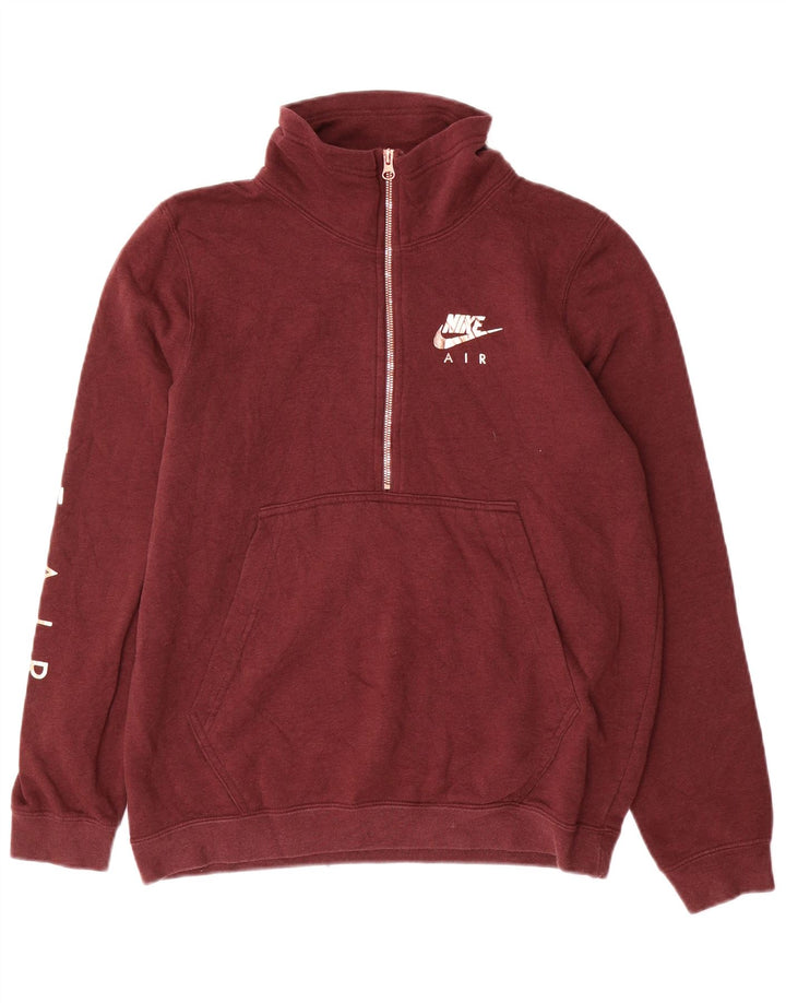 Nike Womens Oversized Graphic Sweatshirt Jumper UK 10 Small Burgundy