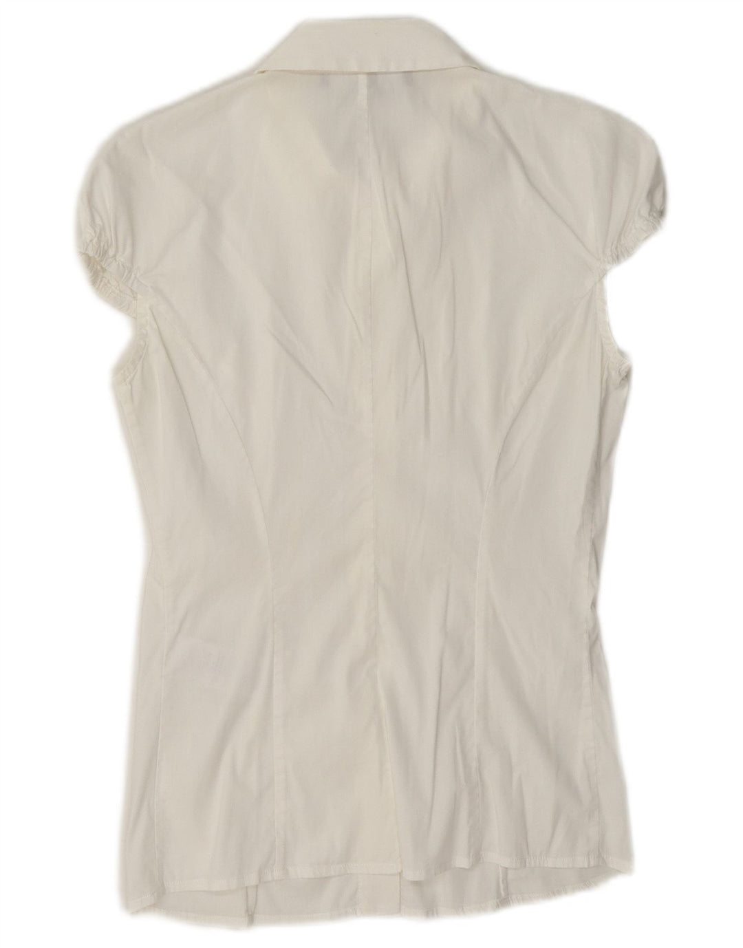Elisabetta Franchi Womens Short Sleeve Shirt Blouse IT 40 Small White