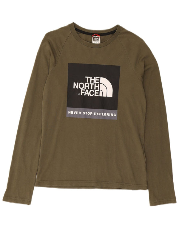 The North Face Boys Graphic T-Shirt Top 11-12 Years Large Khaki Cotton