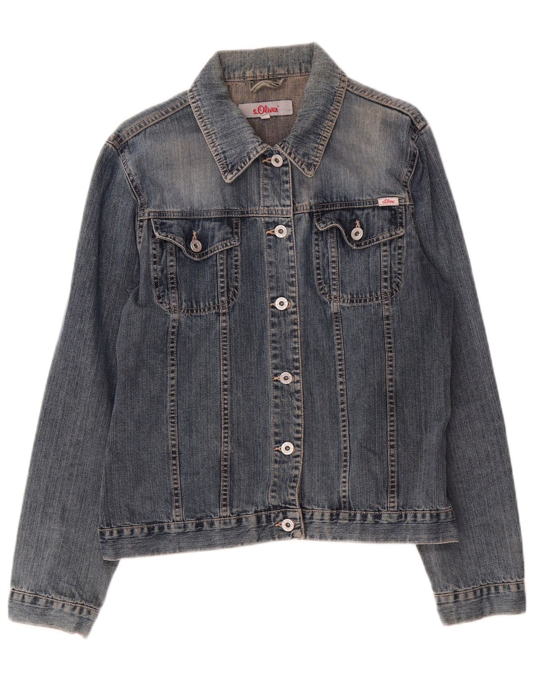 S.OLIVER Womens Denim Jacket UK 14 Large Blue Cotton